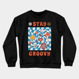 Stay groovy retro vintage 70s 80s aesthetic Crewneck Sweatshirt